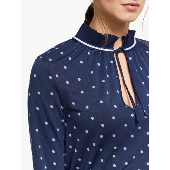 Boden Bronwyn Polka Dot Jersey Top Size 8 - Picture 2 of 13